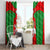 Iran National Pride Window Curtain with Bold Lion Crest and Country Silhouette
