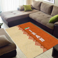 Iran Heritage Area Rug with Traditional Pattern and Royal Emblem Design