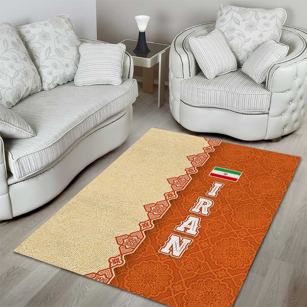 Iran Heritage Area Rug with Traditional Pattern and Royal Emblem Design