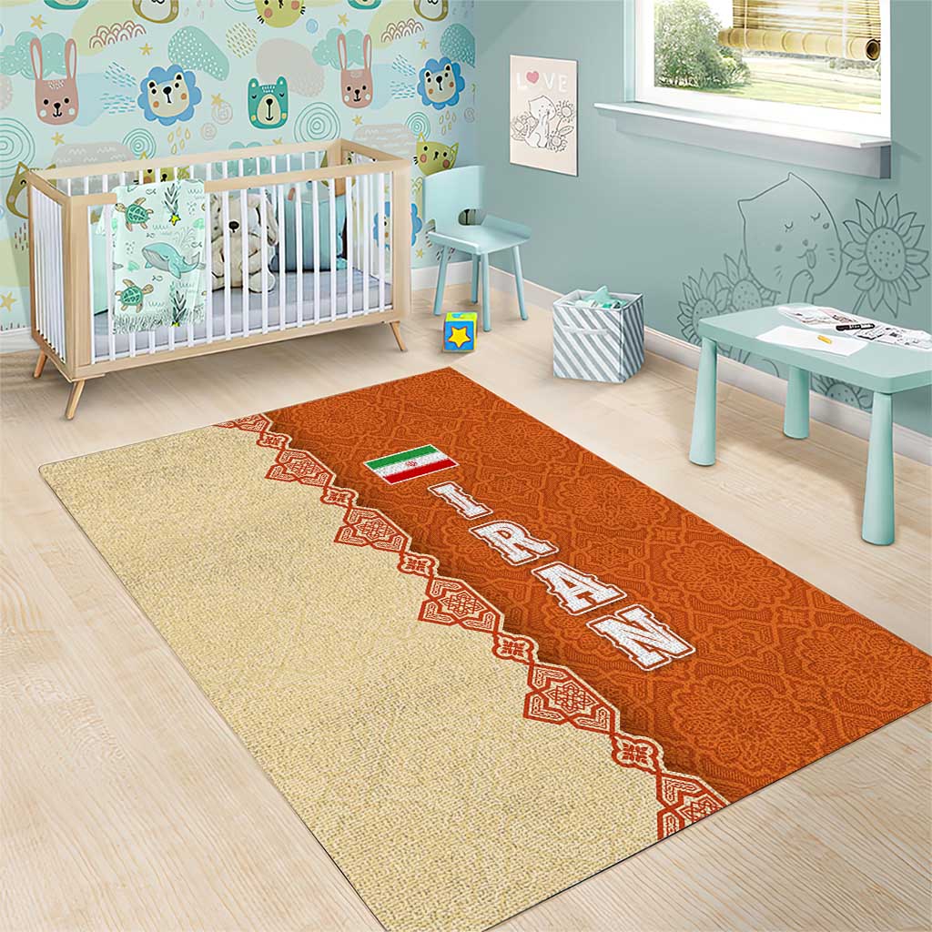 Iran Heritage Area Rug with Traditional Pattern and Royal Emblem Design