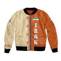 Iran Heritage Bomber Jacket with Traditional Pattern and Royal Emblem Design