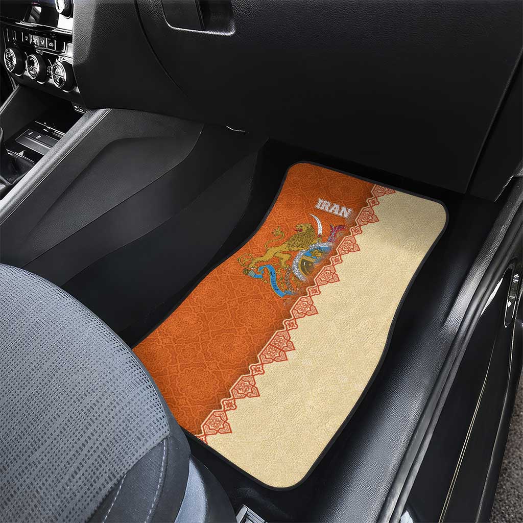 Iran Heritage Car Mats with Traditional Pattern and Royal Emblem Design