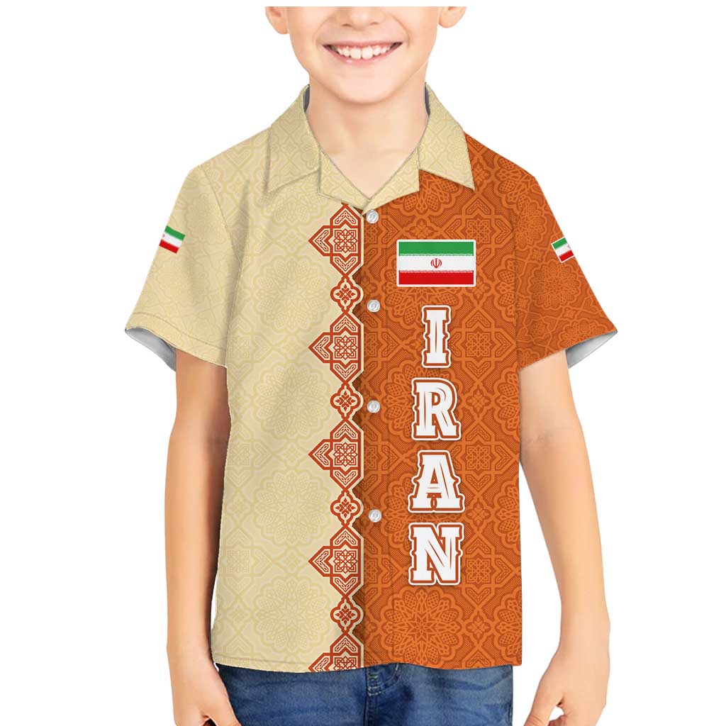 Iran Heritage Family Matching Mermaid Dress and Hawaiian Shirt with Traditional Pattern and Royal Emblem Design