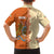 Iran Heritage Family Matching Off The Shoulder Long Sleeve Dress and Hawaiian Shirt with Traditional Pattern and Royal Emblem Design