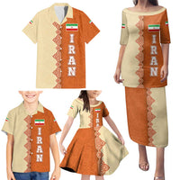 Iran Heritage Family Matching Puletasi and Hawaiian Shirt with Traditional Pattern and Royal Emblem Design