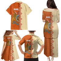 Iran Heritage Family Matching Puletasi and Hawaiian Shirt with Traditional Pattern and Royal Emblem Design