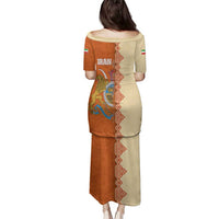 Iran Heritage Family Matching Puletasi and Hawaiian Shirt with Traditional Pattern and Royal Emblem Design