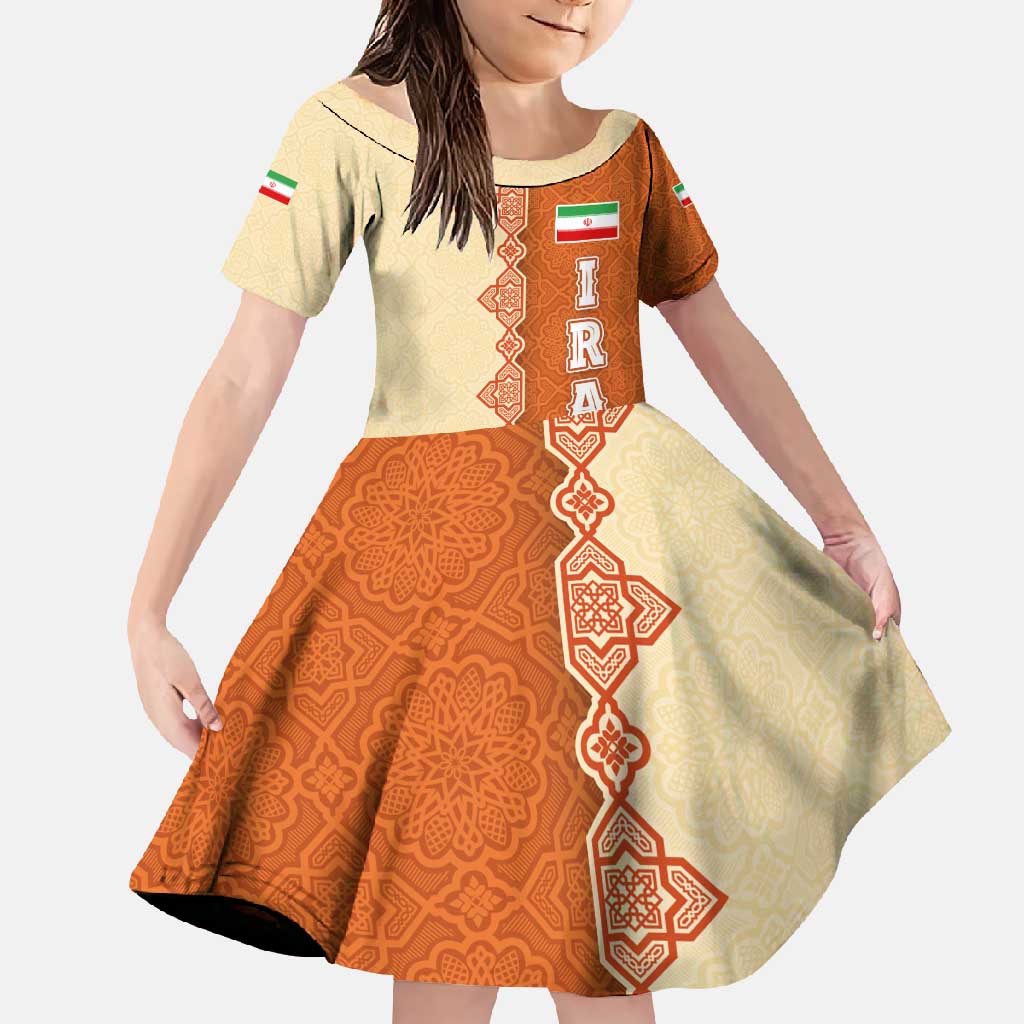 Iran Heritage Family Matching Summer Maxi Dress and Hawaiian Shirt with Traditional Pattern and Royal Emblem Design