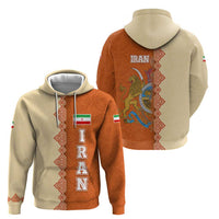Iran Heritage Hoodie with Traditional Pattern and Royal Emblem Design