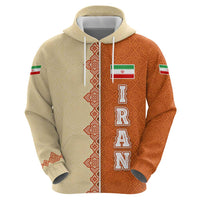 Iran Heritage Hoodie with Traditional Pattern and Royal Emblem Design