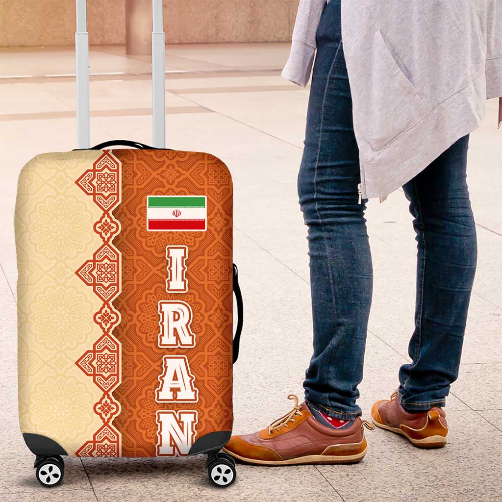 Iran Heritage Luggage Cover with Traditional Pattern and Royal Emblem Design