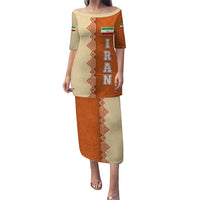 Iran Heritage Puletasi with Traditional Pattern and Royal Emblem Design