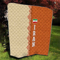 Iran Heritage Quilt with Traditional Pattern and Royal Emblem Design