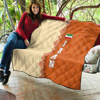 Iran Heritage Quilt with Traditional Pattern and Royal Emblem Design