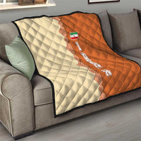 Iran Heritage Quilt with Traditional Pattern and Royal Emblem Design