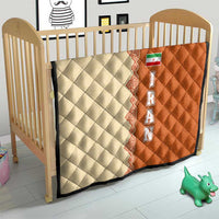 Iran Heritage Quilt with Traditional Pattern and Royal Emblem Design