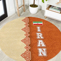 Iran Heritage Round Carpet with Traditional Pattern and Royal Emblem Design