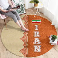 Iran Heritage Round Carpet with Traditional Pattern and Royal Emblem Design
