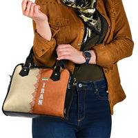 Iran Heritage Shoulder Handbag with Traditional Pattern and Royal Emblem Design