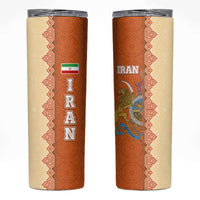 Iran Heritage Skinny Tumbler with Traditional Pattern and Royal Emblem Design