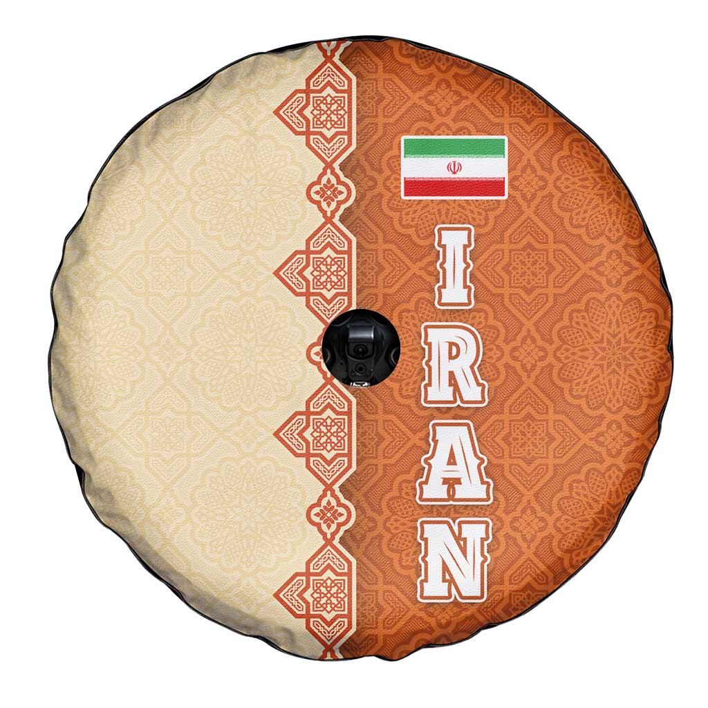 Iran Heritage Spare Tire Cover with Traditional Pattern and Royal Emblem Design
