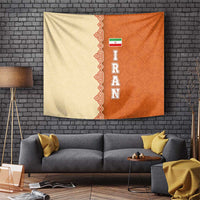 Iran Heritage Tapestry with Traditional Pattern and Royal Emblem Design