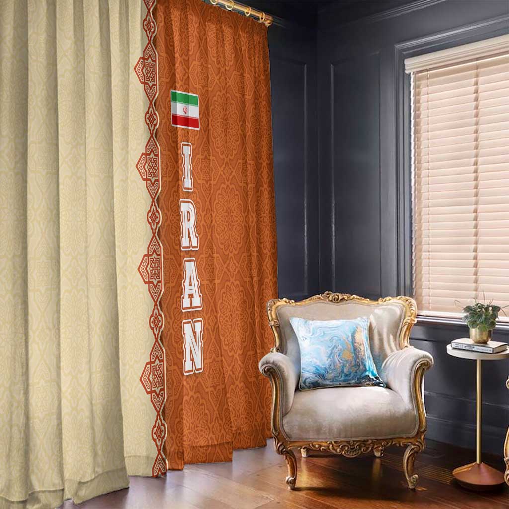Iran Heritage Window Curtain with Traditional Pattern and Royal Emblem Design