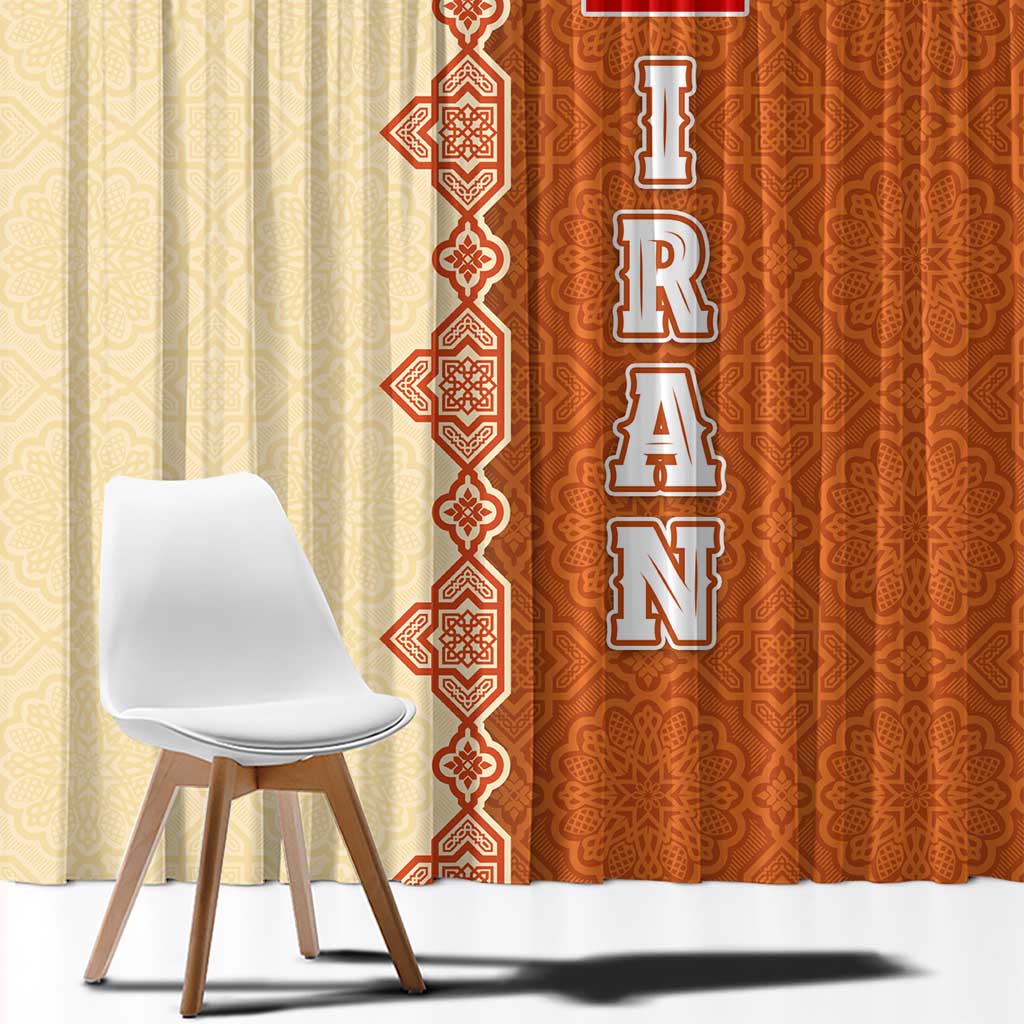 Iran Heritage Window Curtain with Traditional Pattern and Royal Emblem Design