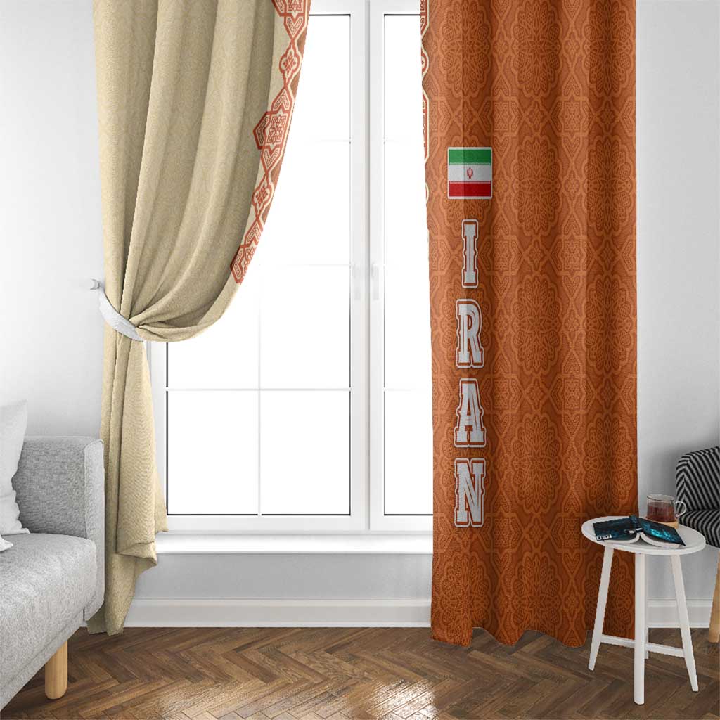Iran Heritage Window Curtain with Traditional Pattern and Royal Emblem Design