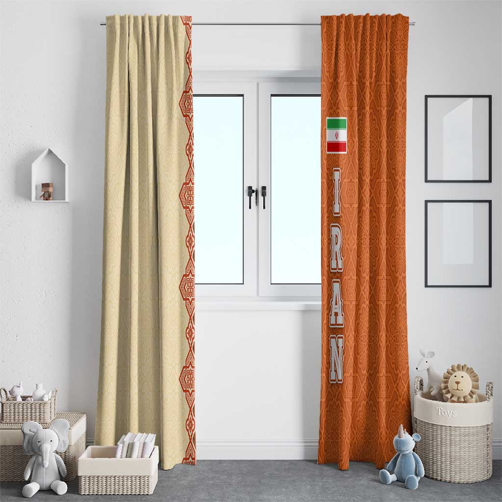 Iran Heritage Window Curtain with Traditional Pattern and Royal Emblem Design