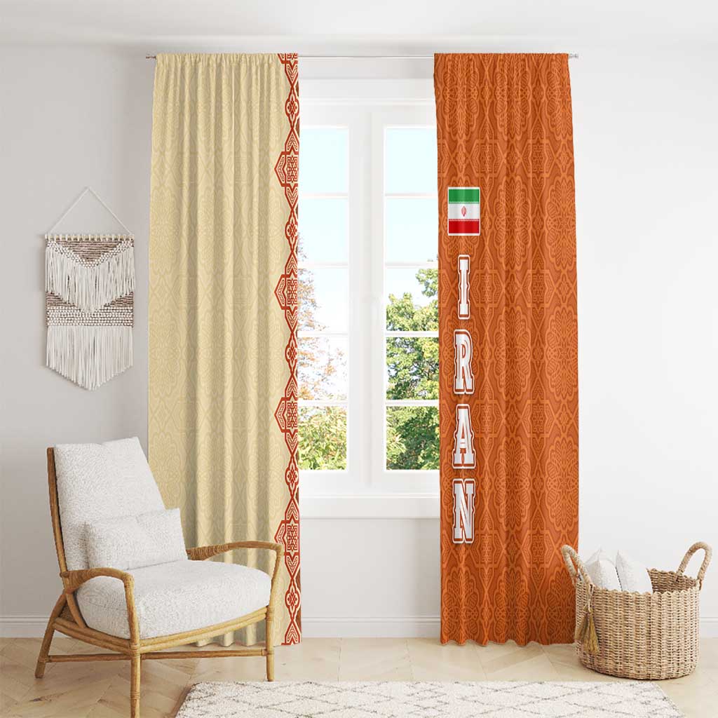 Iran Heritage Window Curtain with Traditional Pattern and Royal Emblem Design