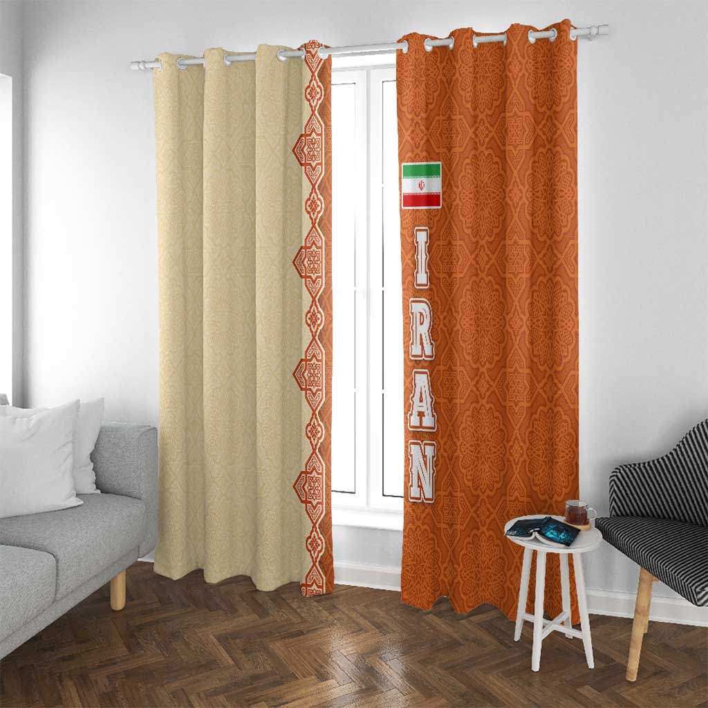 Iran Heritage Window Curtain with Traditional Pattern and Royal Emblem Design