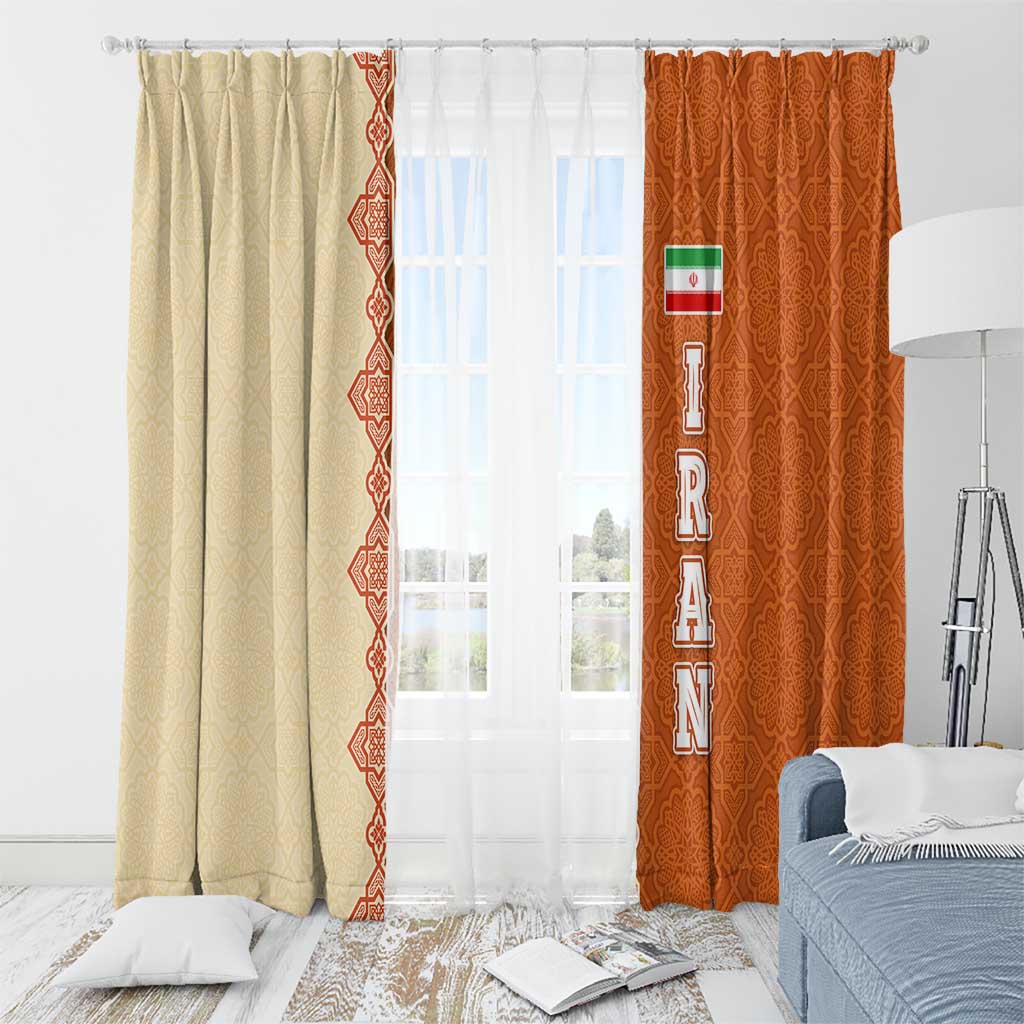 Iran Heritage Window Curtain with Traditional Pattern and Royal Emblem Design