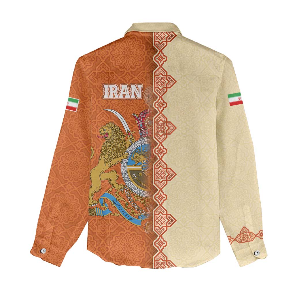 Iran Heritage Women Casual Shirt with Traditional Pattern and Royal Emblem Design