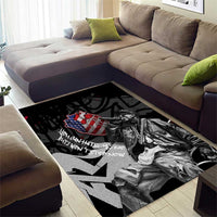 Hip Hop Graffiti Area Rug with Rapper Portrait and American Flag Street Art - Wonder Print Shop