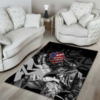 Hip Hop Graffiti Area Rug with Rapper Portrait and American Flag Street Art - Wonder Print Shop