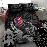 Hip Hop Graffiti Bedding Set with Rapper Portrait and American Flag Street Art - Wonder Print Shop