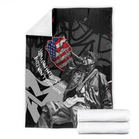 Hip Hop Graffiti Blanket with Rapper Portrait and American Flag Street Art - Wonder Print Shop