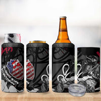 Hip Hop Graffiti 4 in 1 Can Cooler Tumbler with Rapper Portrait and American Flag Street Art - Wonder Print Shop