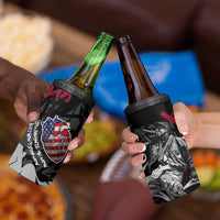 Hip Hop Graffiti 4 in 1 Can Cooler Tumbler with Rapper Portrait and American Flag Street Art - Wonder Print Shop