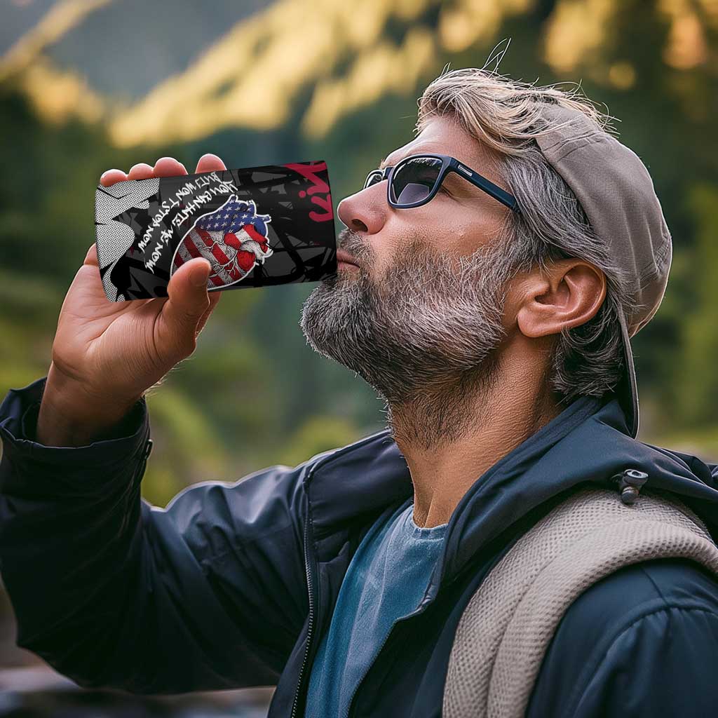 Hip Hop Graffiti 4 in 1 Can Cooler Tumbler with Rapper Portrait and American Flag Street Art - Wonder Print Shop