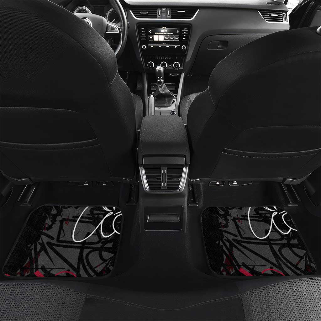 Hip Hop Graffiti Car Mats with Rapper Portrait and American Flag Street Art - Wonder Print Shop