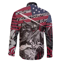 Hip Hop Graffiti Family Matching Long Sleeve Bodycon Dress and Hawaiian Shirt with Rapper Portrait and American Flag Street Art - Wonder Print Shop