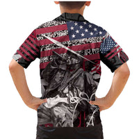 Hip Hop Graffiti Family Matching Mermaid Dress and Hawaiian Shirt with Rapper Portrait and American Flag Street Art - Wonder Print Shop