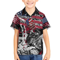 Hip Hop Graffiti Family Matching Short Sleeve Bodycon Dress and Hawaiian Shirt with Rapper Portrait and American Flag Street Art - Wonder Print Shop