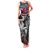 Hip Hop Graffiti Family Matching Tank Maxi Dress and Hawaiian Shirt with Rapper Portrait and American Flag Street Art - Wonder Print Shop