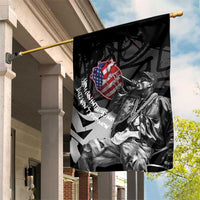 Hip Hop Graffiti Garden Flag with Rapper Portrait and American Flag Street Art - Wonder Print Shop