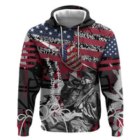 Hip Hop Graffiti Hoodie with Rapper Portrait and American Flag Street Art - Wonder Print Shop