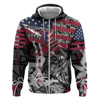 Hip Hop Graffiti Hoodie with Rapper Portrait and American Flag Street Art - Wonder Print Shop