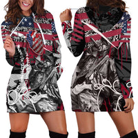Hip Hop Graffiti Hoodie Dress with Rapper Portrait and American Flag Street Art - Wonder Print Shop